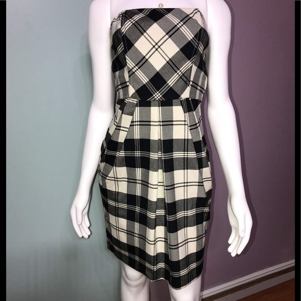 CANDIE’S • Plaid Strapless Dress/ size (3)